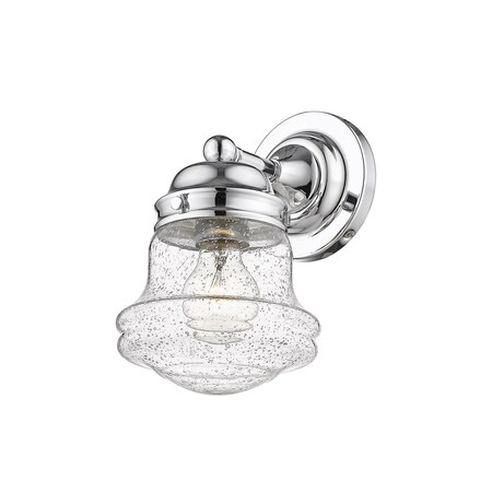 Z-Lite Vaughn 1 Light Wall Sconce, Chrome And Clear Seedy 736-1S-CH